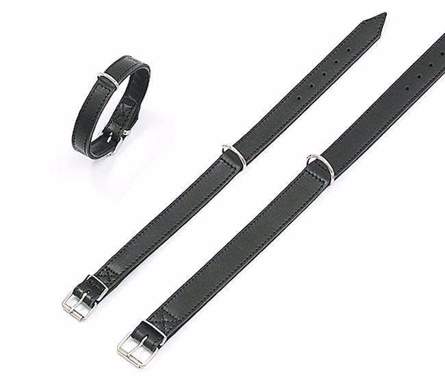RONDO Lederhalsband genäht, Schwarz
