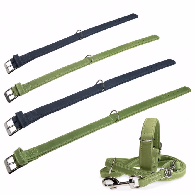 Lederhalsband Buffalo Nachtblau