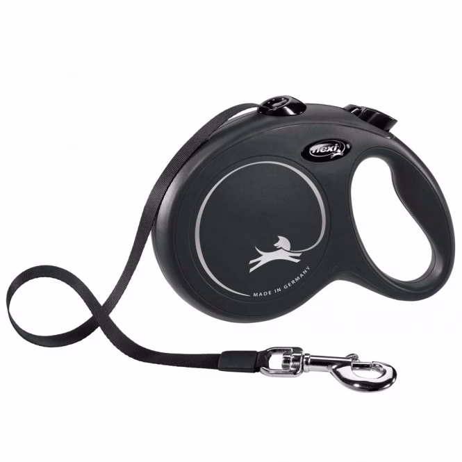 Rollleine New Classic Gurt L, 5 m, Schwarz