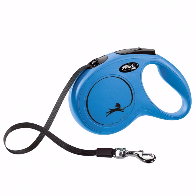 Rollleine New Classic Gurt 5 m, Blau