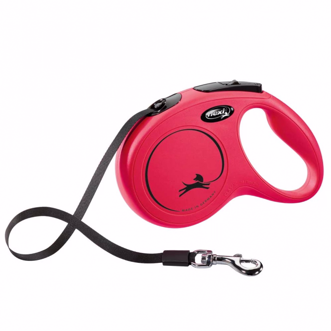 Rollleine New Classic Gurt 5 m, Rot